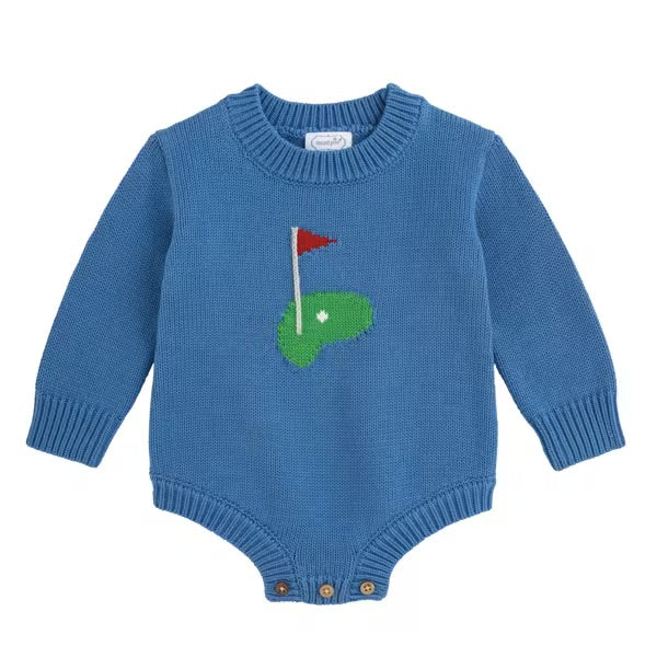Blue Golf Sweater Bubble