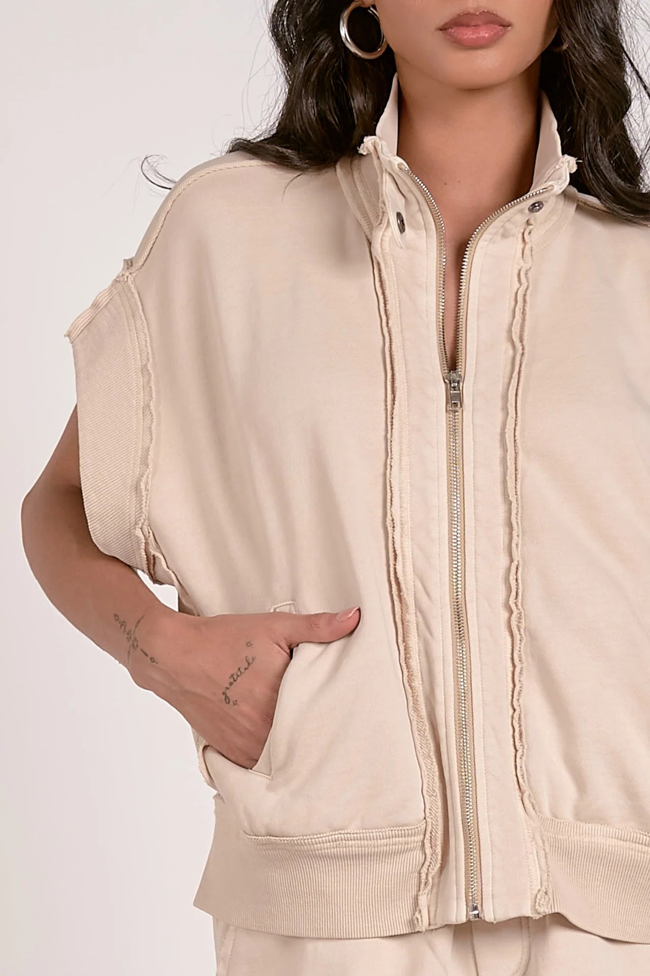 Ainsley Zip Up - Stone