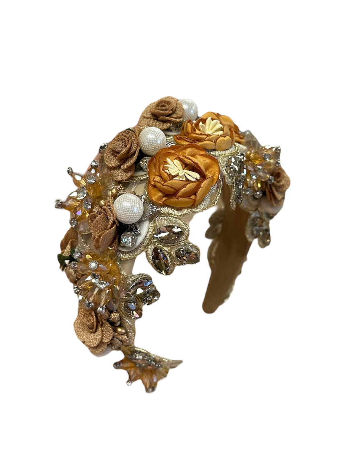 Neutral Floral Jeweled Headband