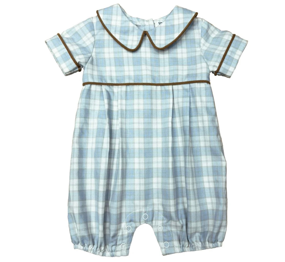 Blue/Khaki Plaid Romper