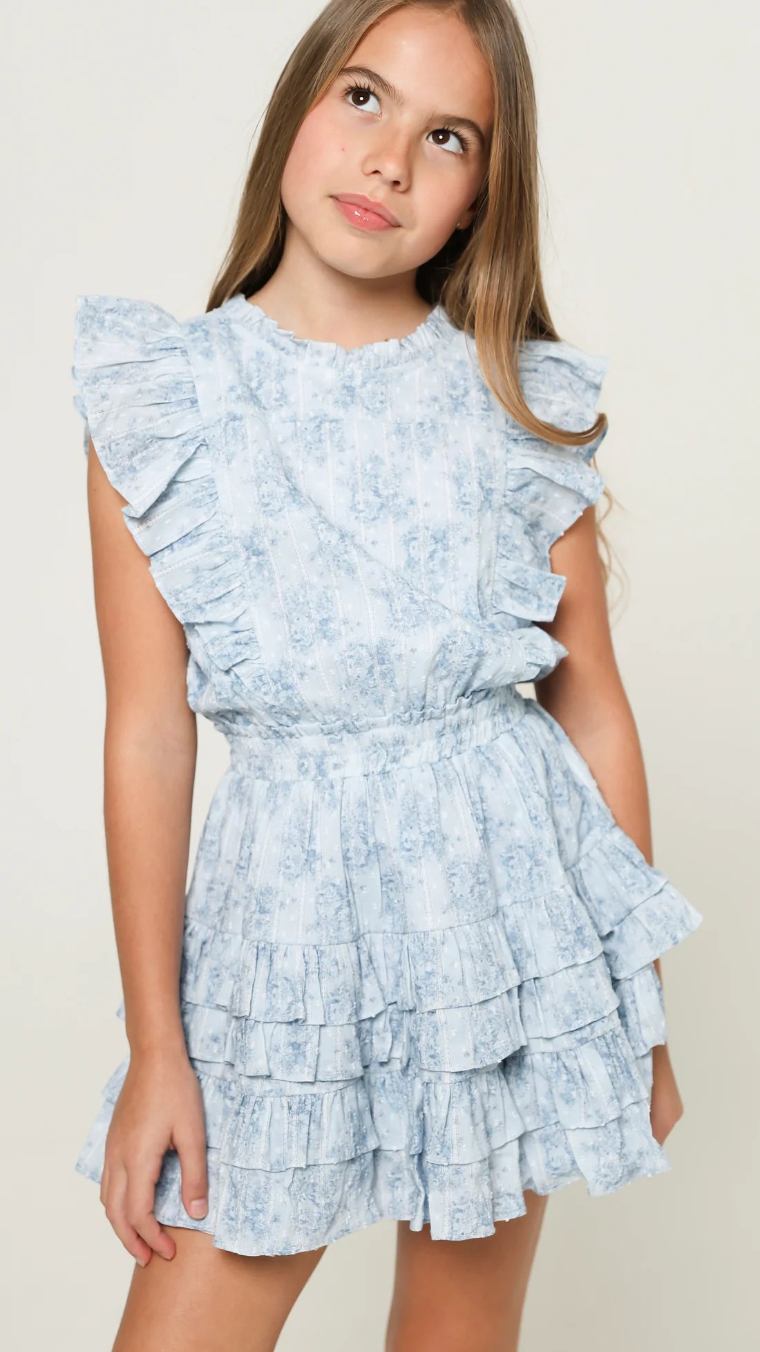 Gustavia Dress Mini Roses Blue