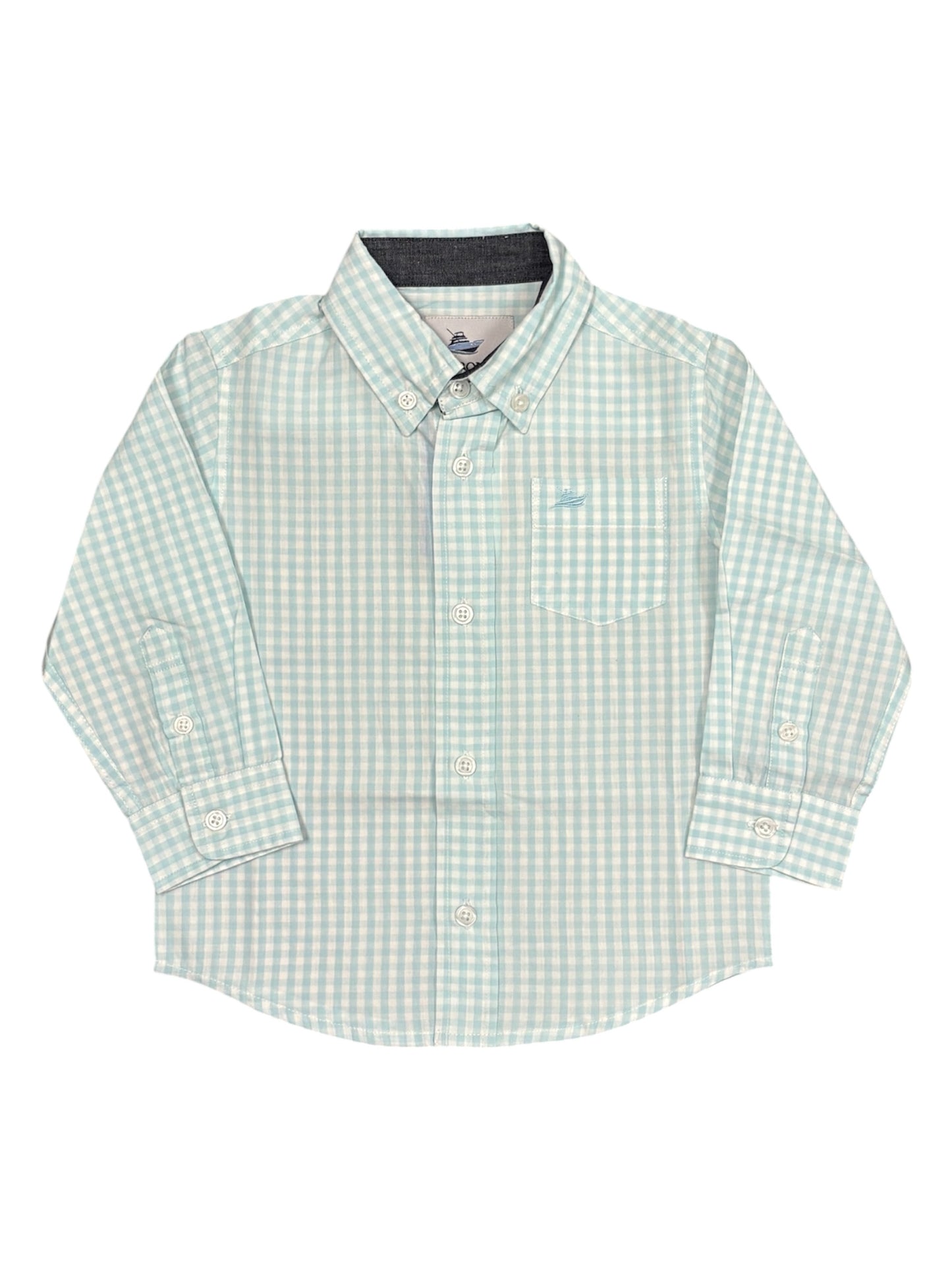 Mint Gingham Dress Shirt