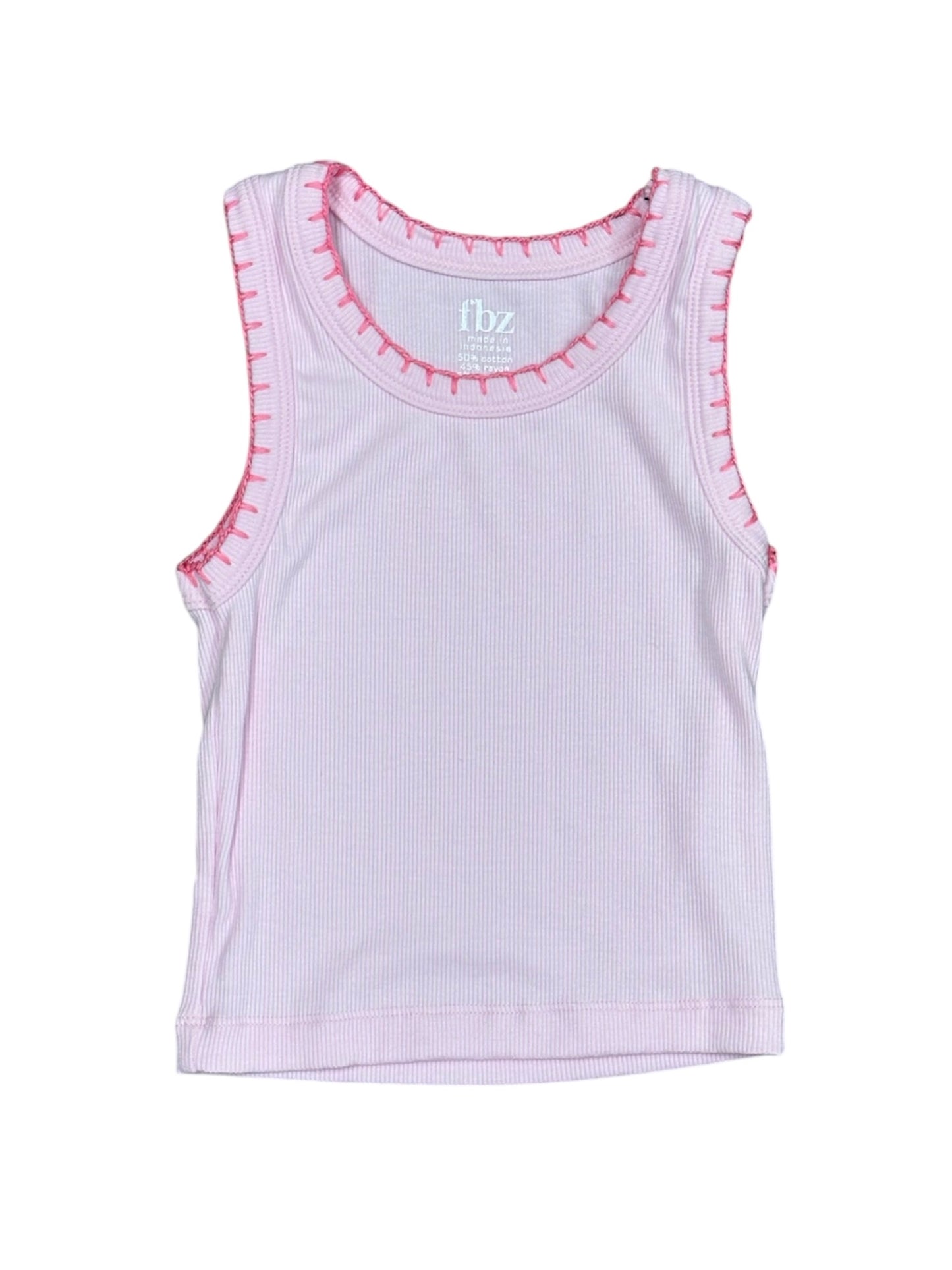 Light Pink/Dark Pink Stitch Tank Top