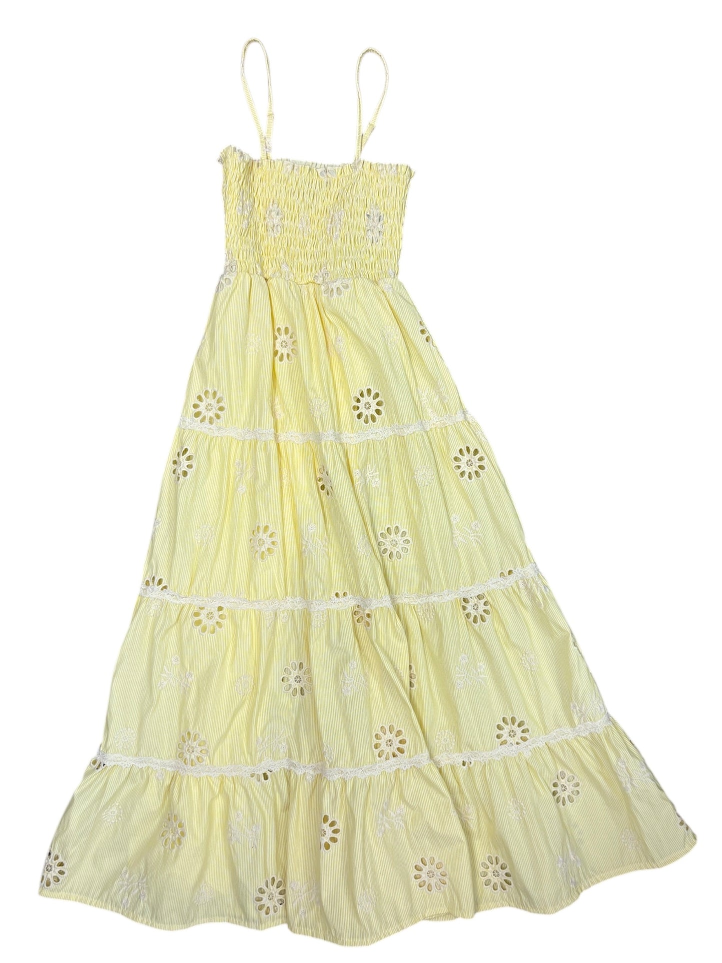 Yellow Eyelet Maxi Dress