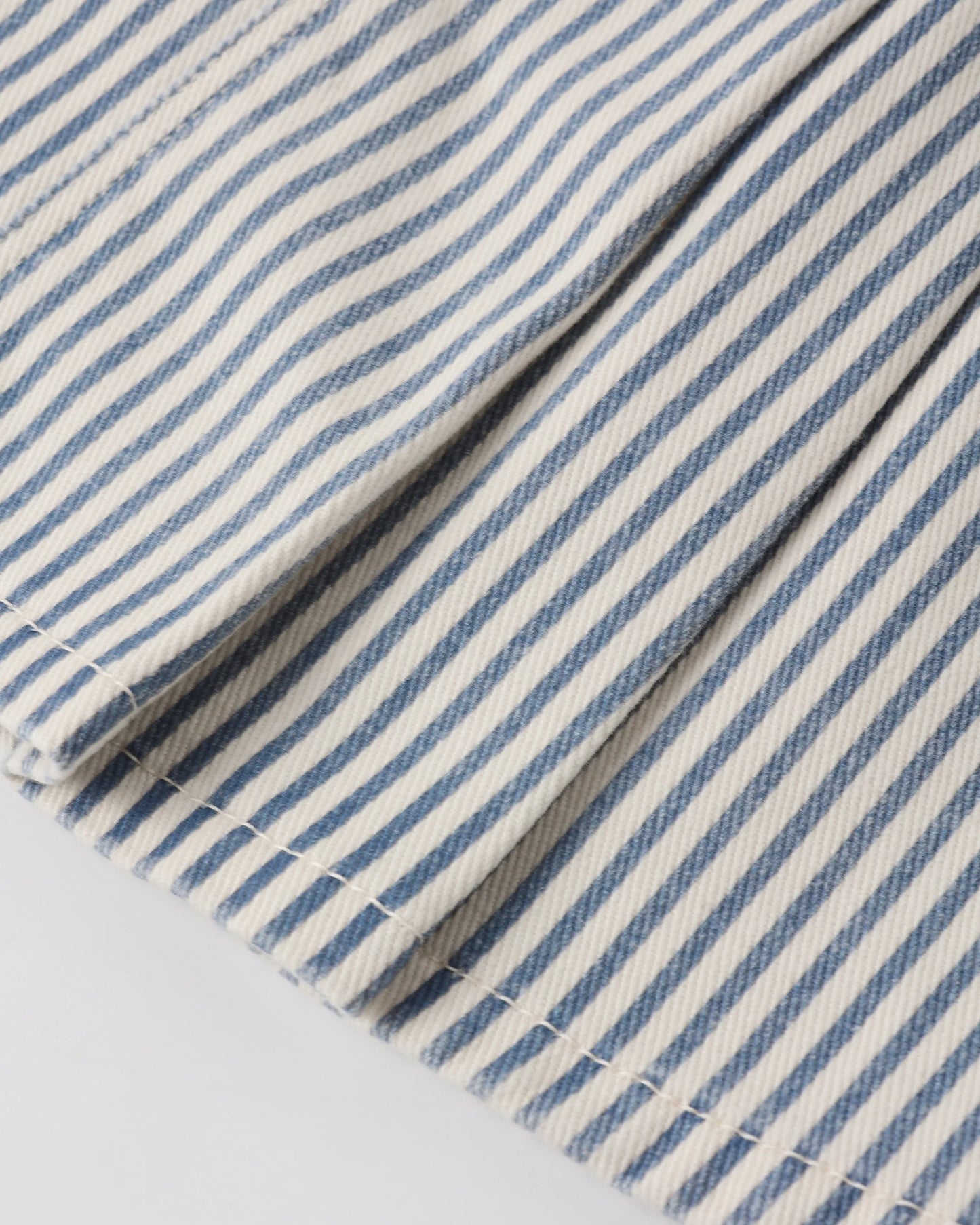 Pleated Denim Skirt Railroad Stripe