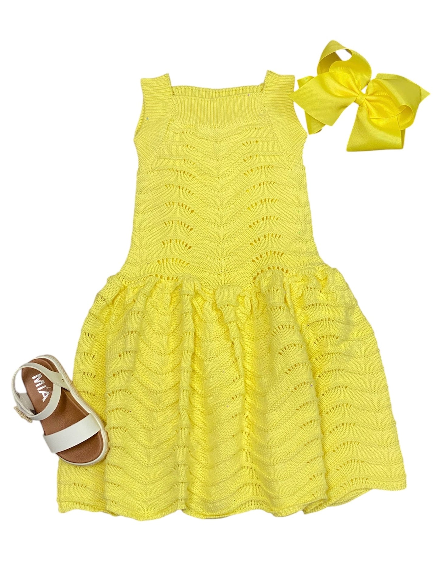 Yellow Crochet Dress
