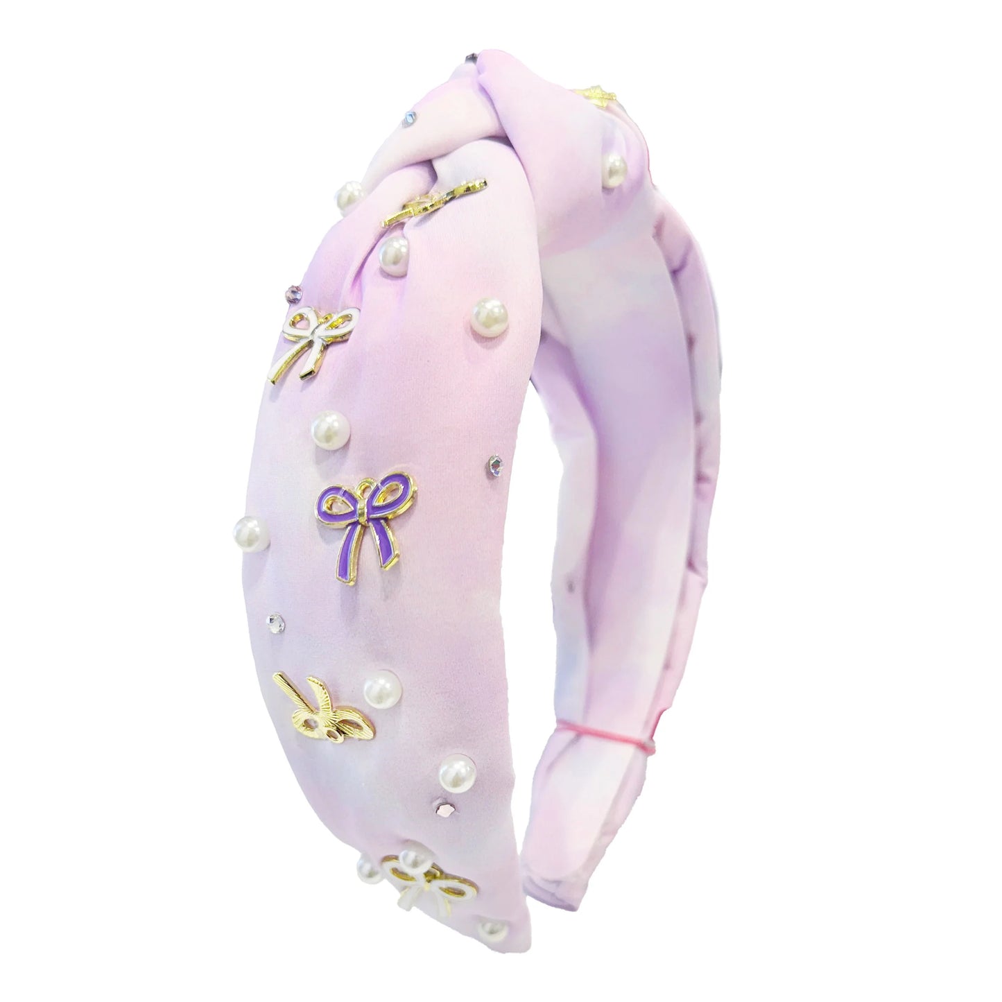 Bows & Pearls Crystal Knot Headband