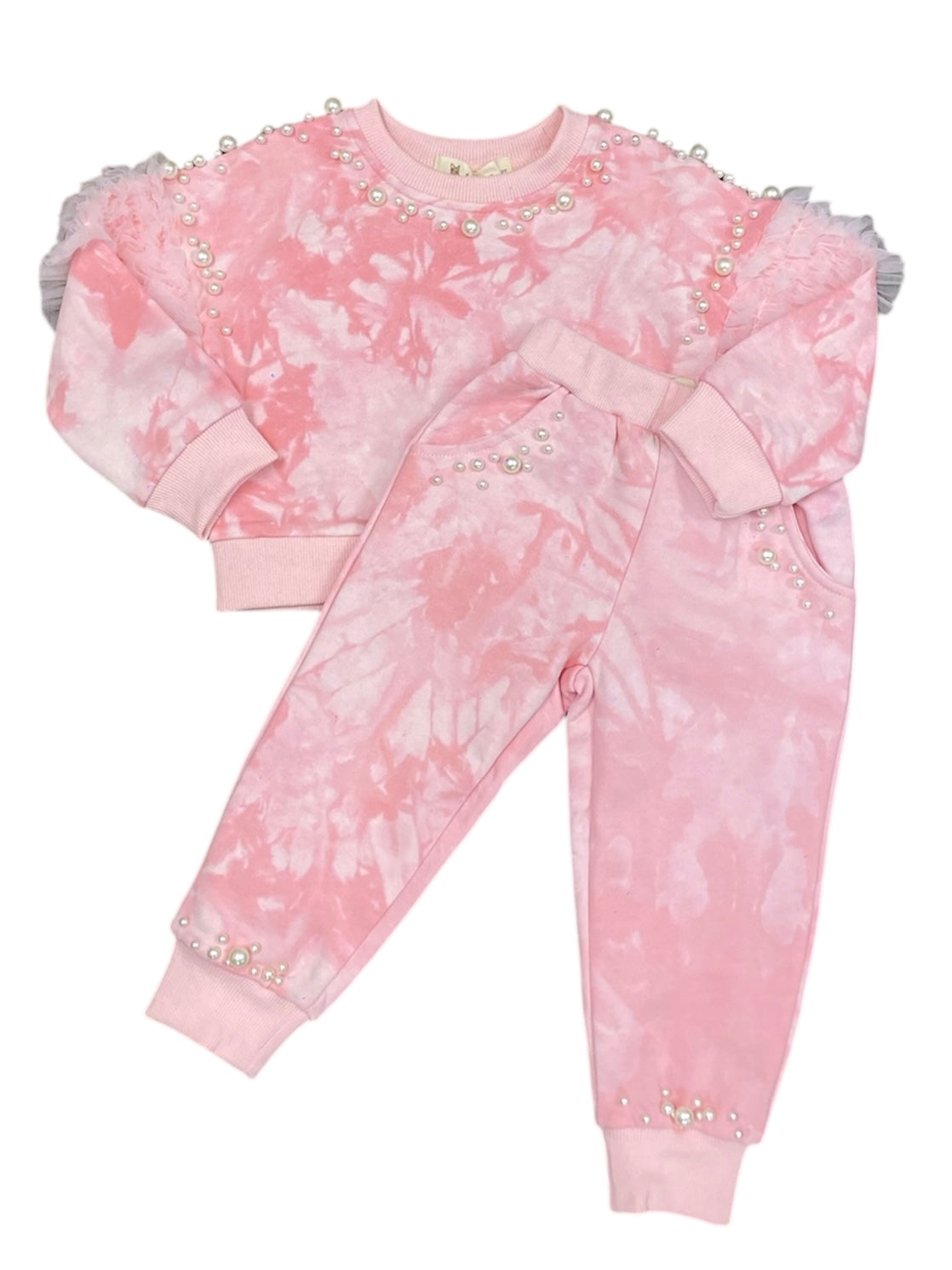 Pearl Trim Tie Dye Sweatshirt