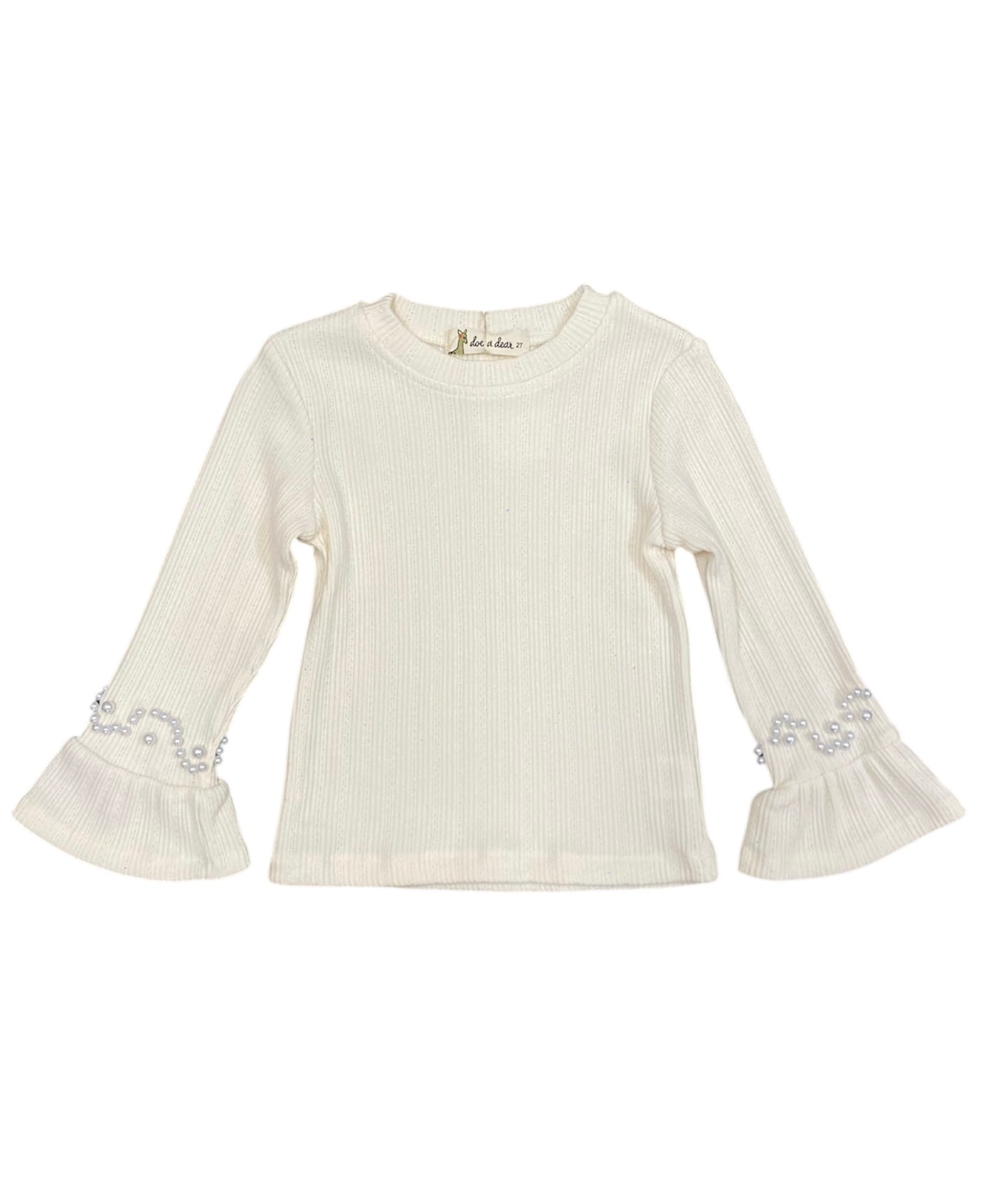 Beige Pearl Trim Bell Top