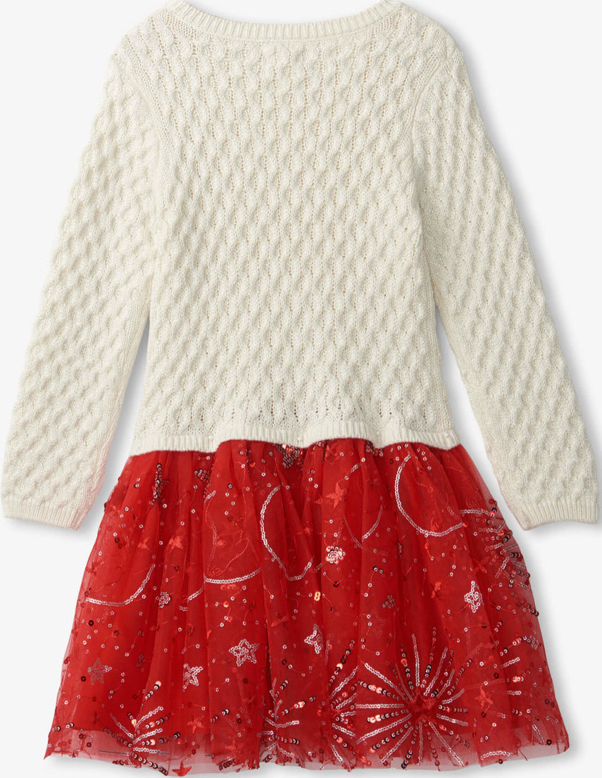 Red Sparkle Sweater Dress