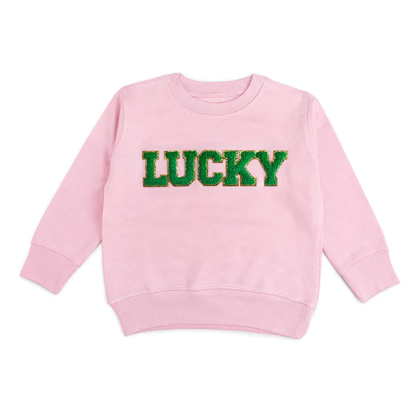 Pink Lucky Patch St. Patrick's Day Sweatshirt