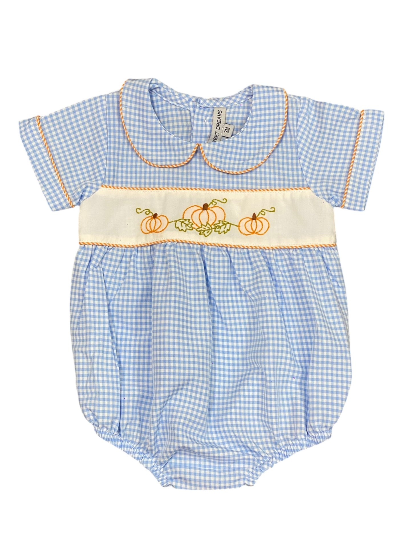 Blue Gingham Pumpkin Bubble