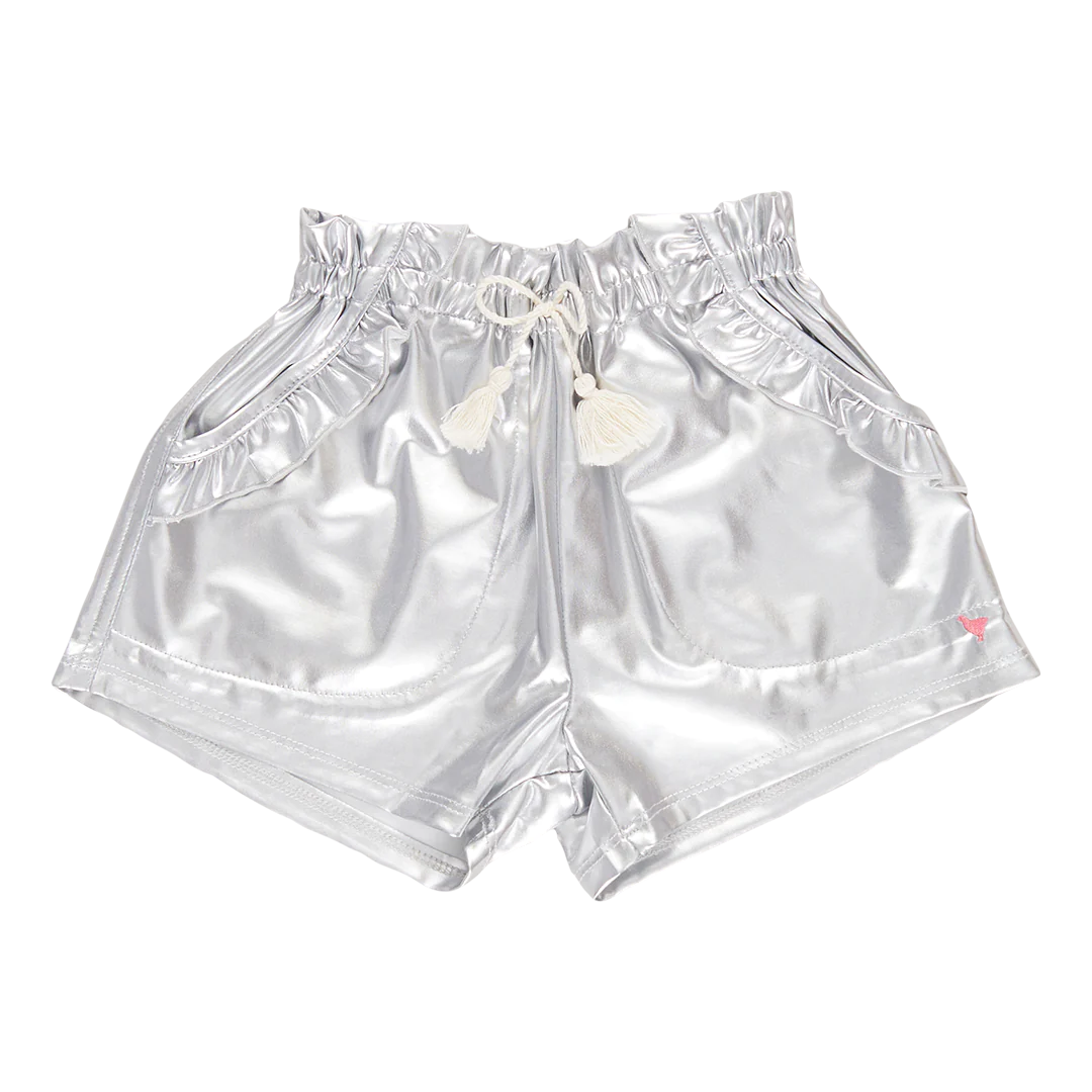Silver Lame Theodore Shorts