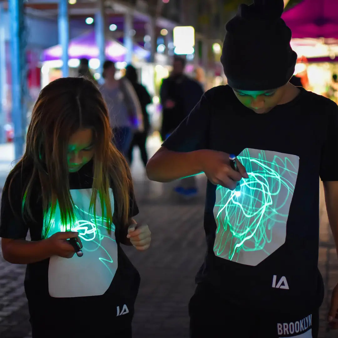 Kids Interactive Glow T-Shirt - Black