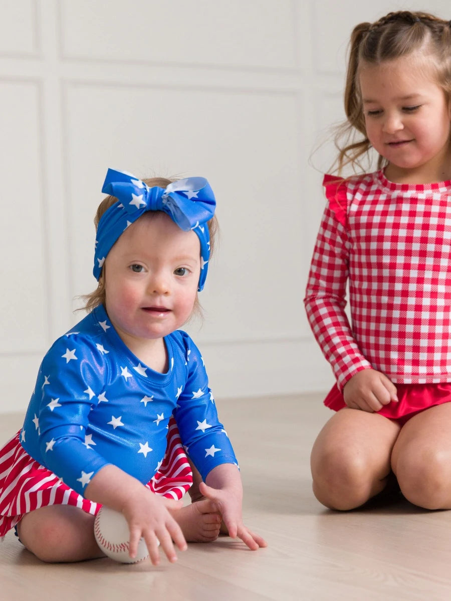 Blue Star Shimmer Swim Bow Headband