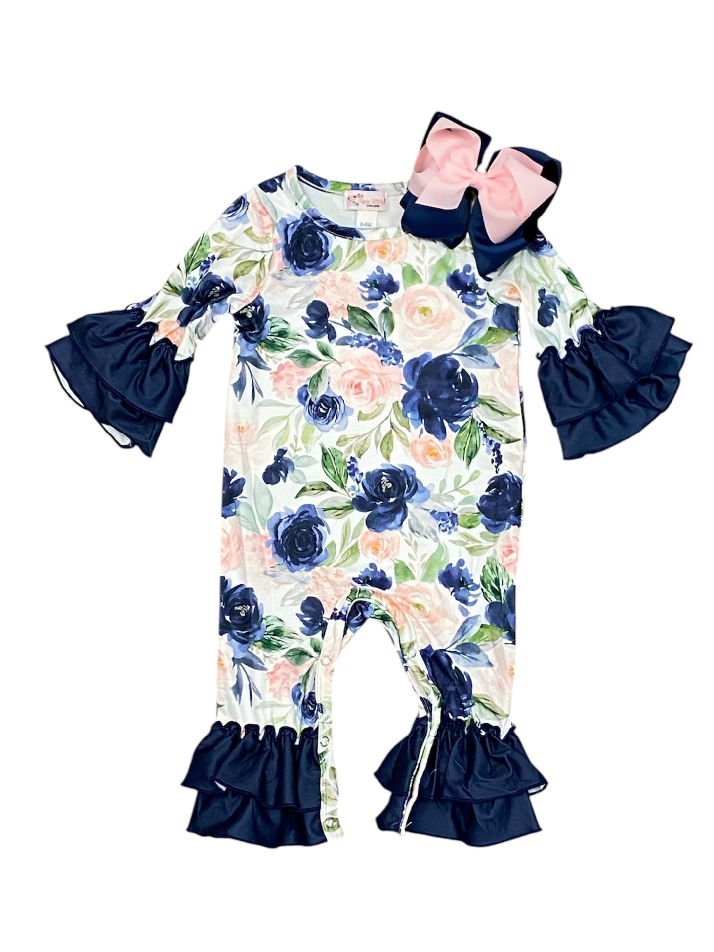 Navy Blush Romper