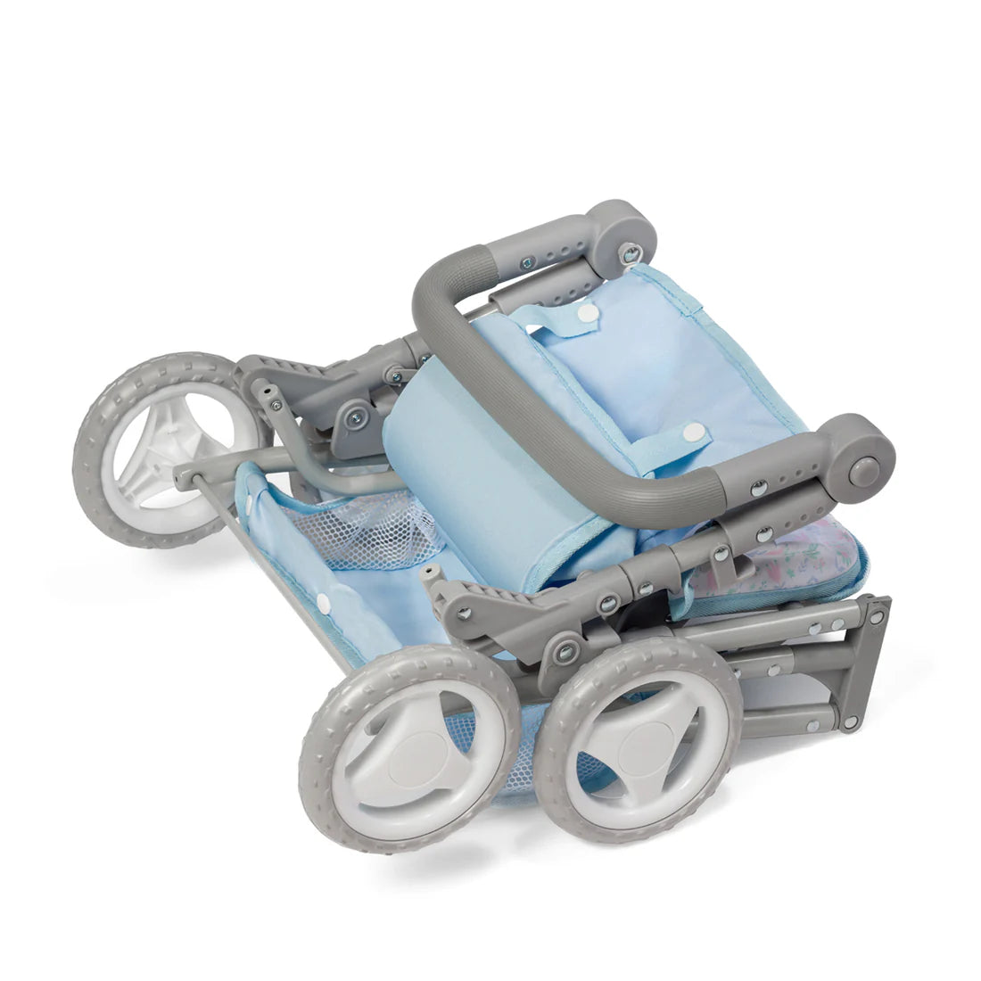 Blue Floral Folding Stroller