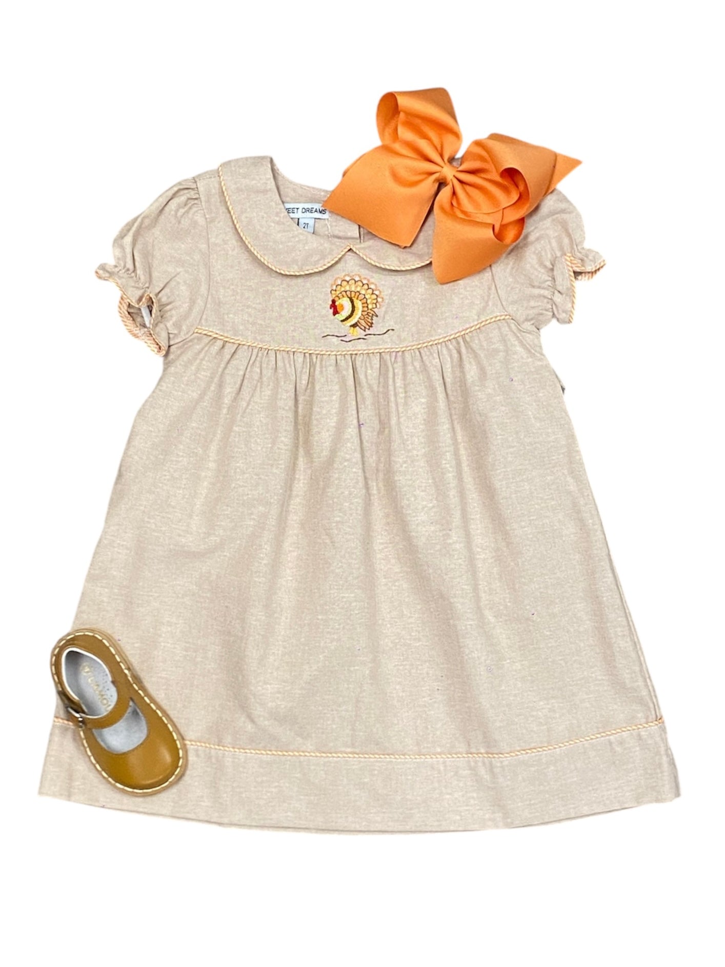 Chambray Embroidered Turkey Dress