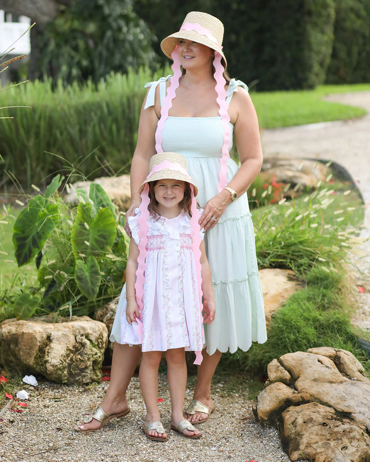Pink Scalloped Ribbon Harbor Hat