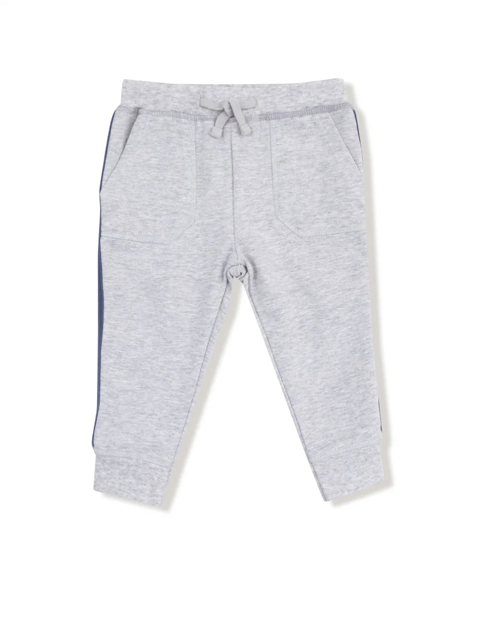 Light Heather Grey Jogger with Varsity Stripes