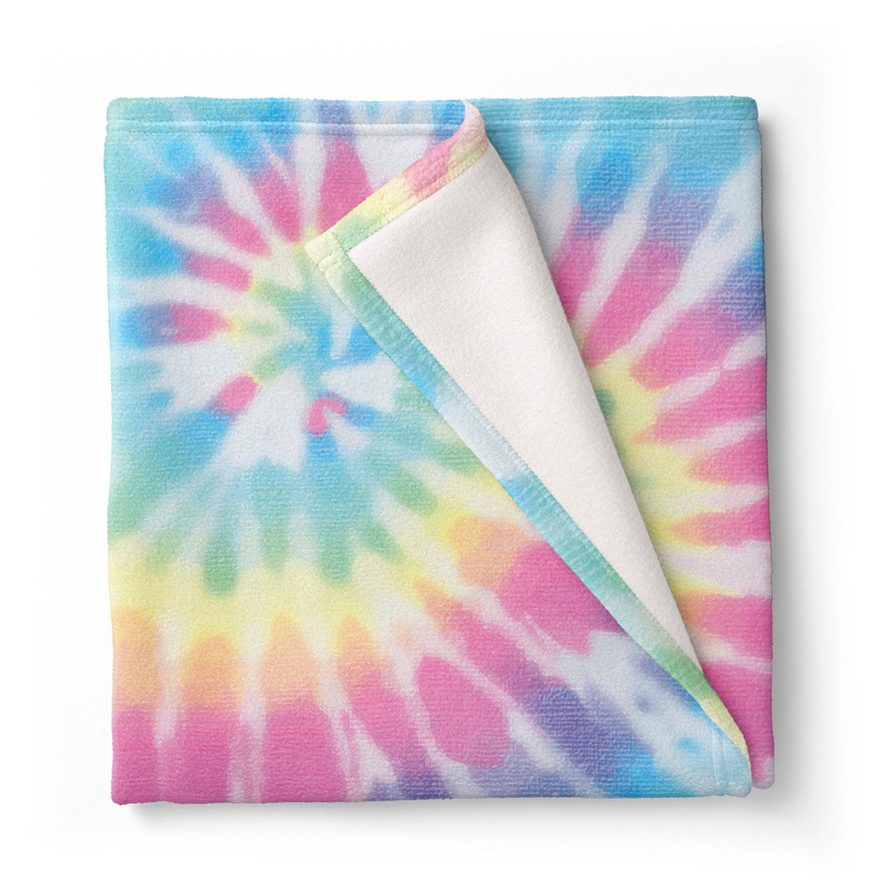 Pastel Delight Tie Dye Fuzzy Throw Blanket