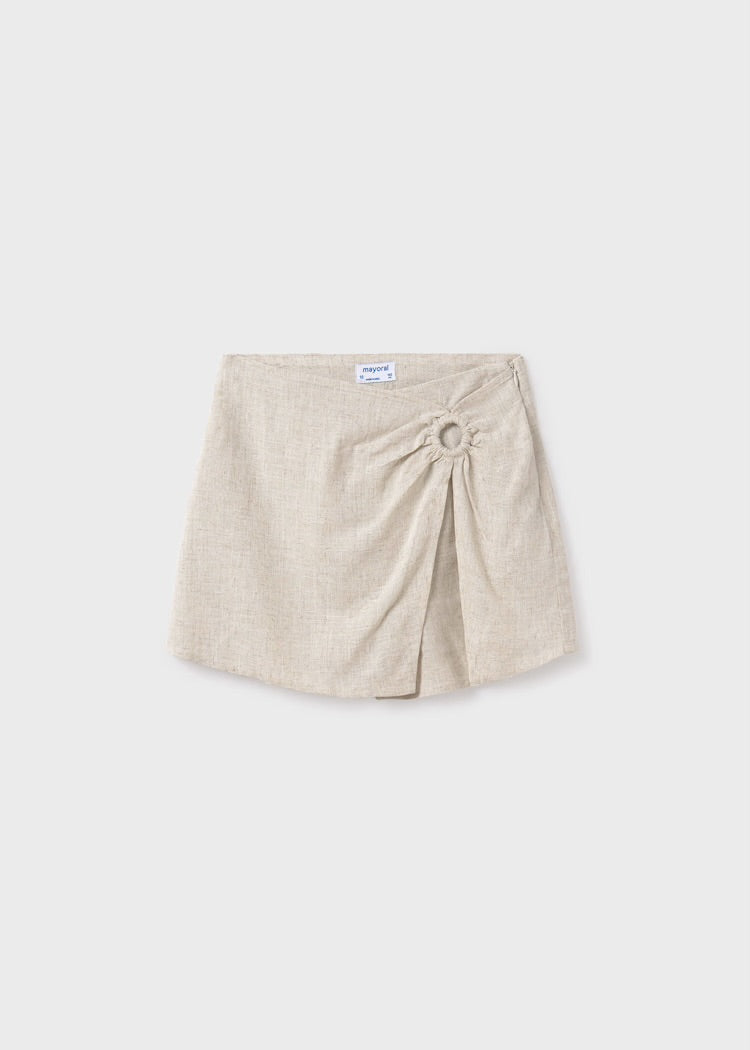 Khaki Linen Skirt