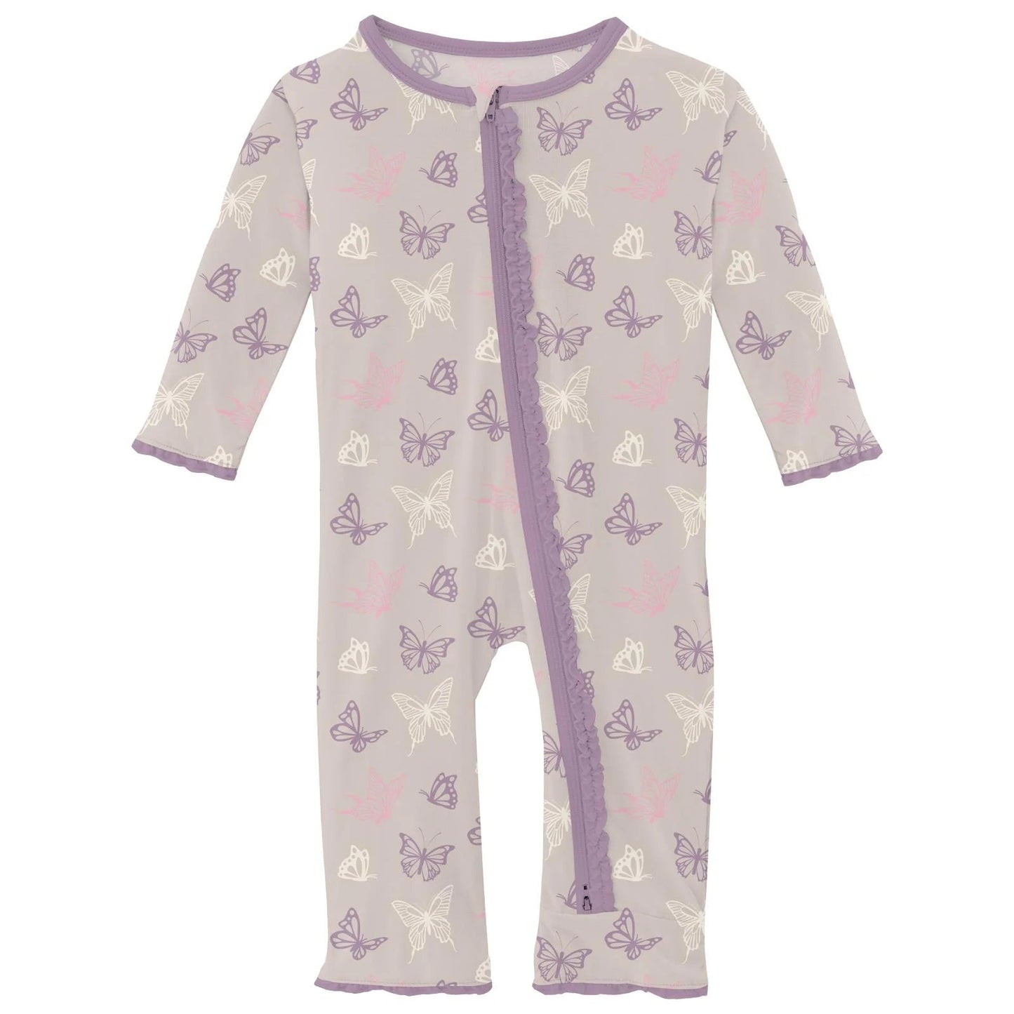 Latte Butterflies Ruffle Coverall