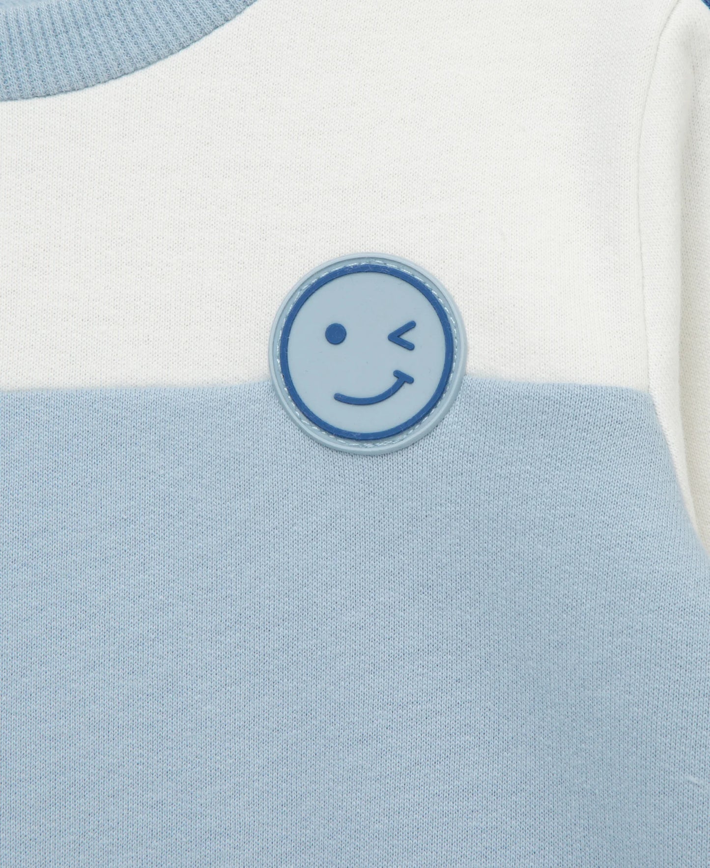 Blue Colorblock Sweatshirt Set