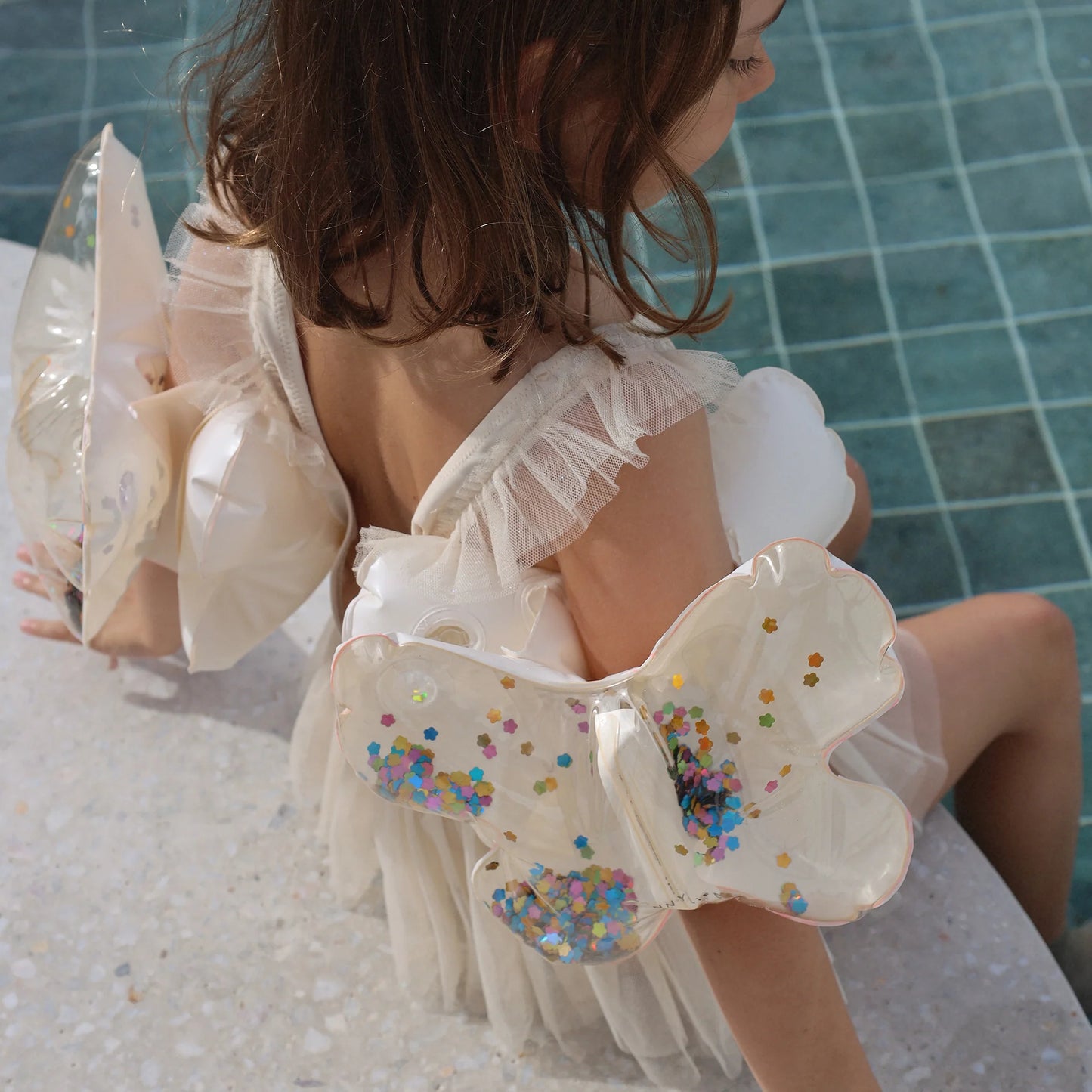 Inflatable Arm Band Cotton Candy Glitter