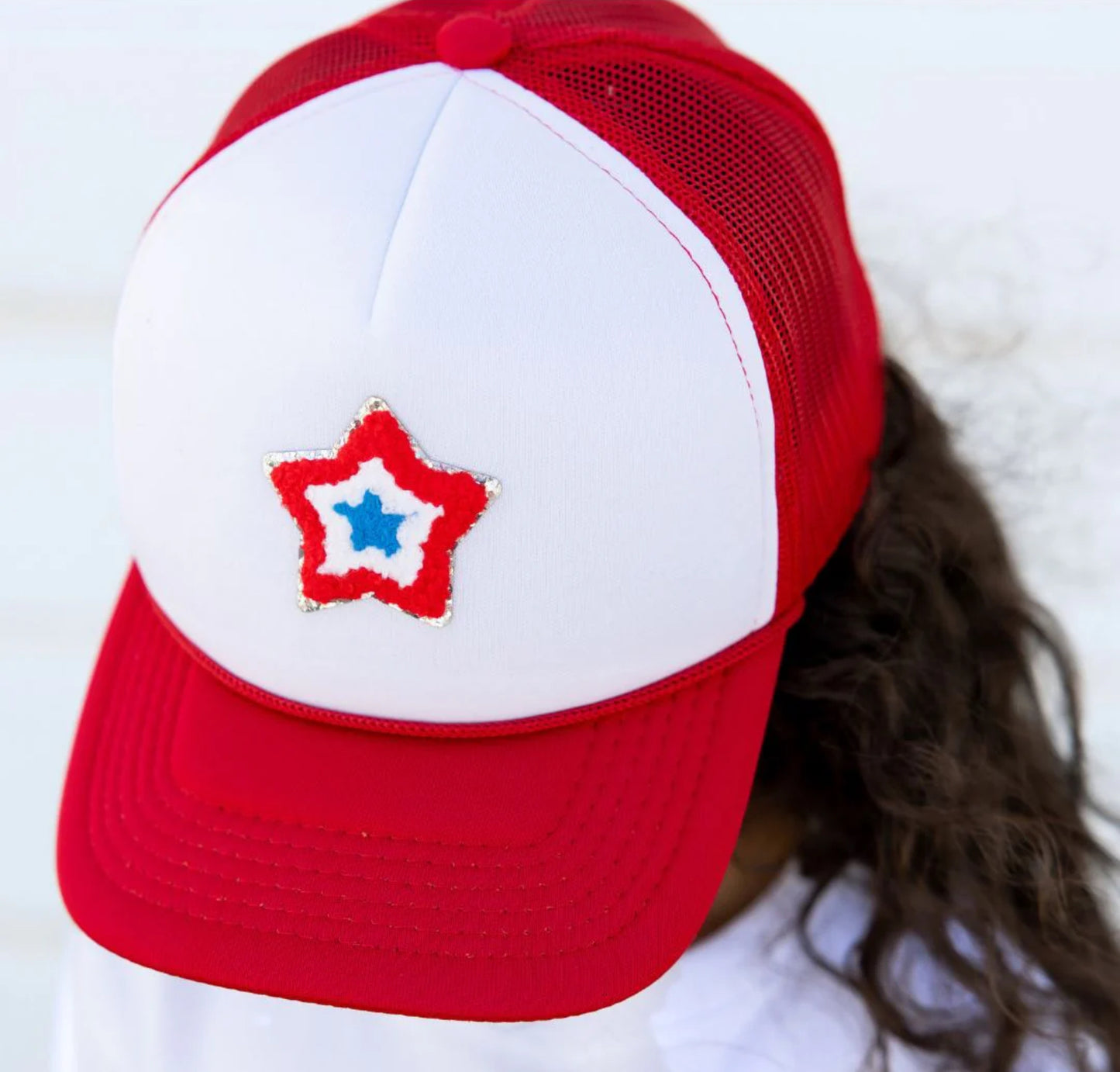 Patriotic Star Patch Trucker Hat