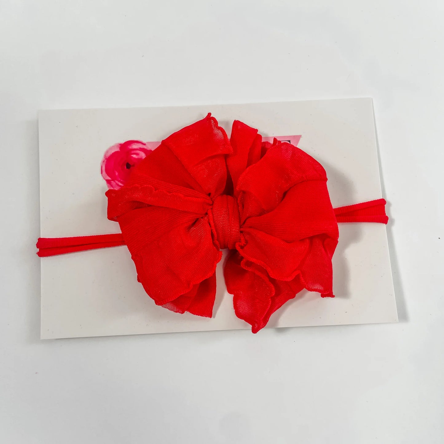 Mini Bright Red Ruffled Headband