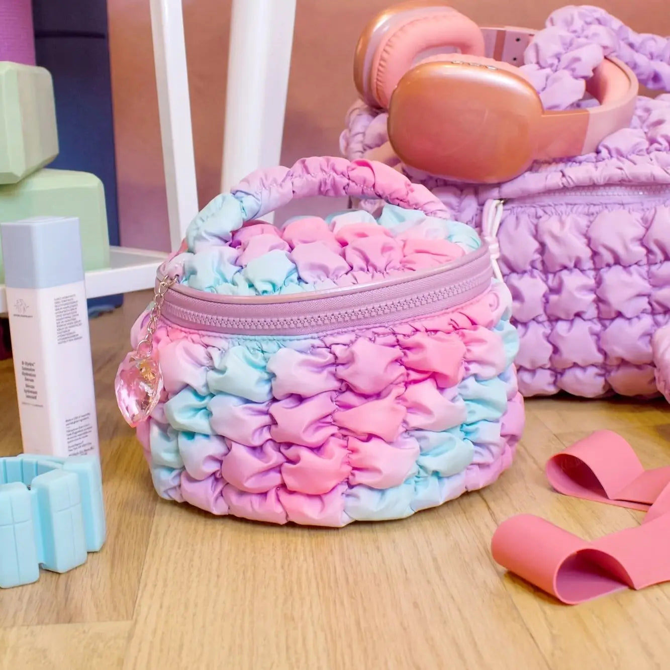Scrunchies Ombré Glam Bag Heart Charm