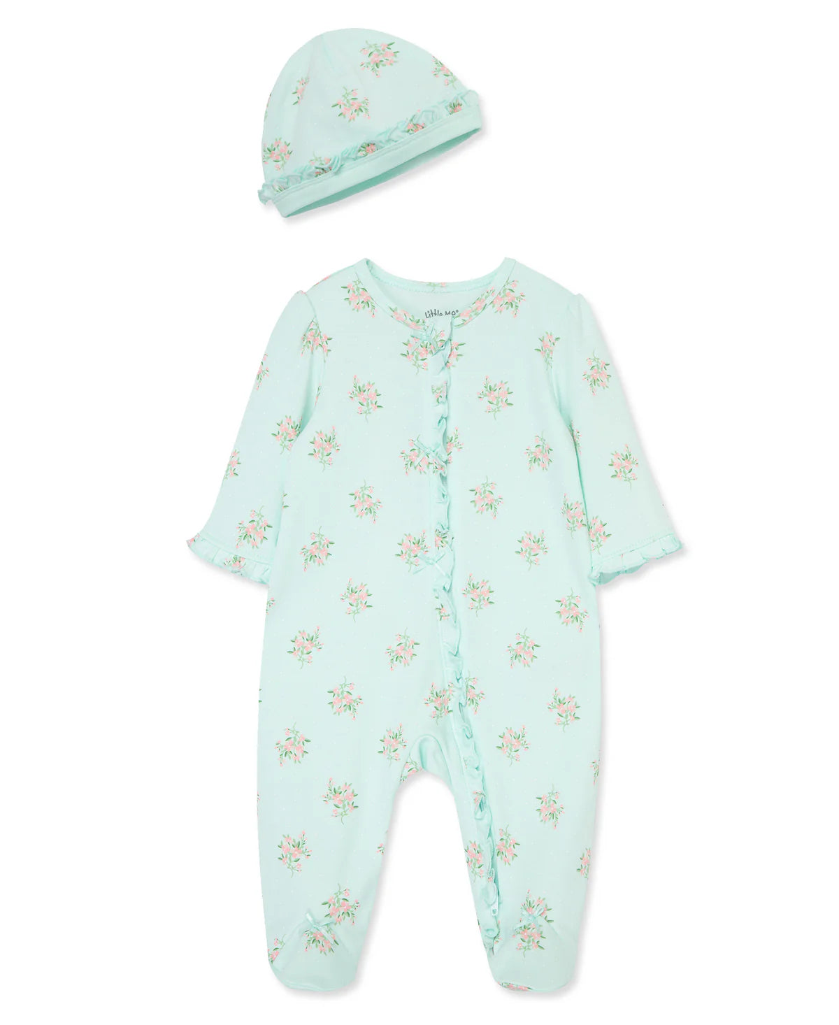 Delicate Floral Footie & Hat