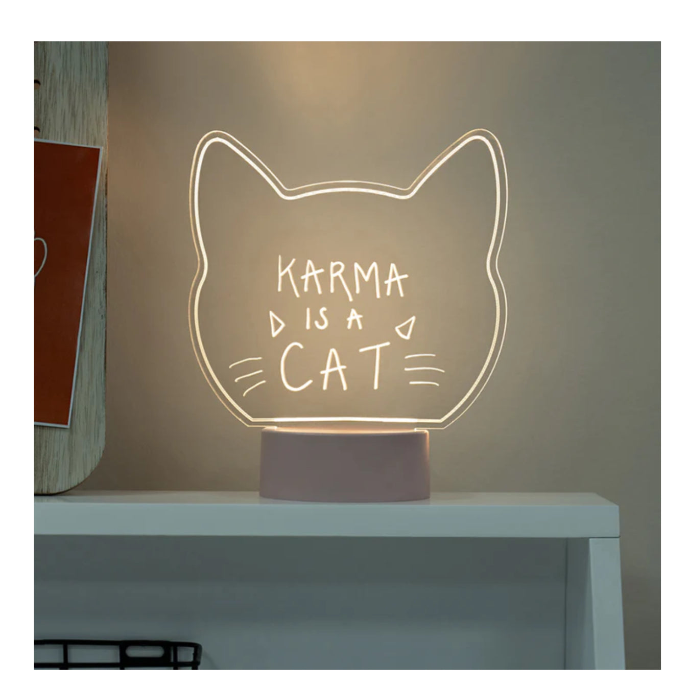 Cat Write On Neon Light