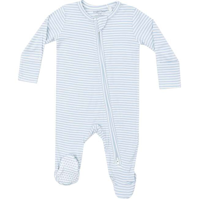 Blue Stripe 2 Way Zip Footie