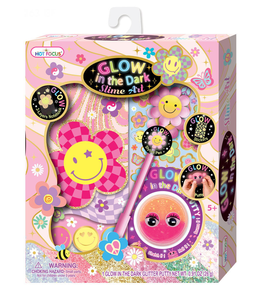 Glow in the Dark Slime Art, Groovy Flower