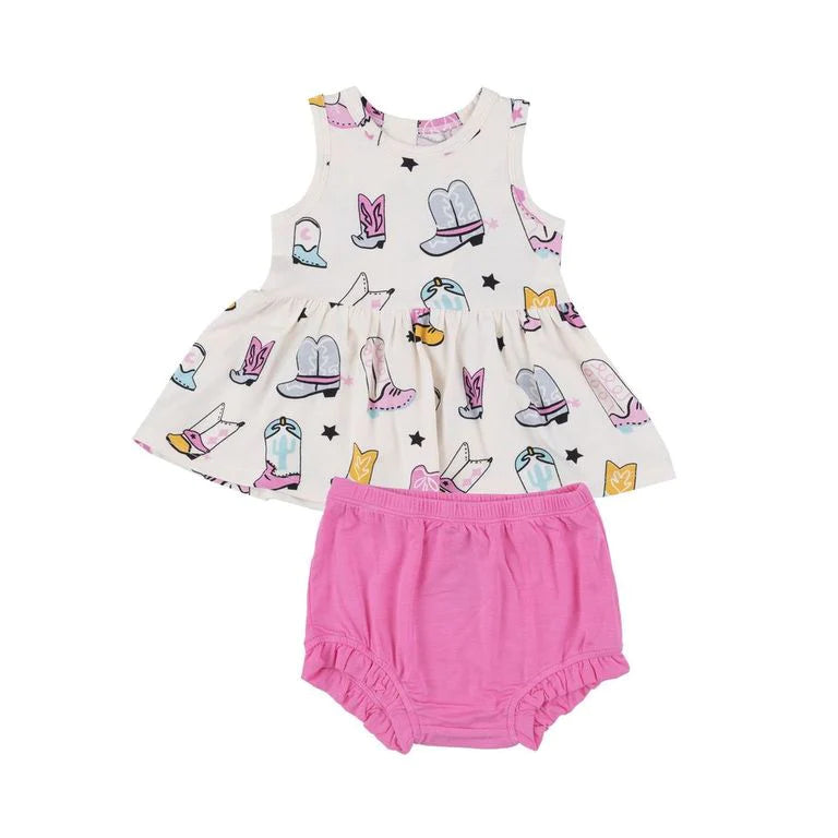 Boots Pink Peplum Tank Set