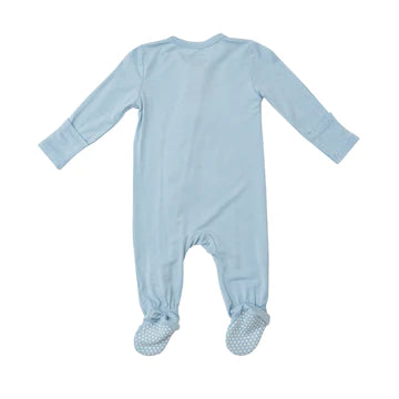 Dream Blue Solid Zip Footie