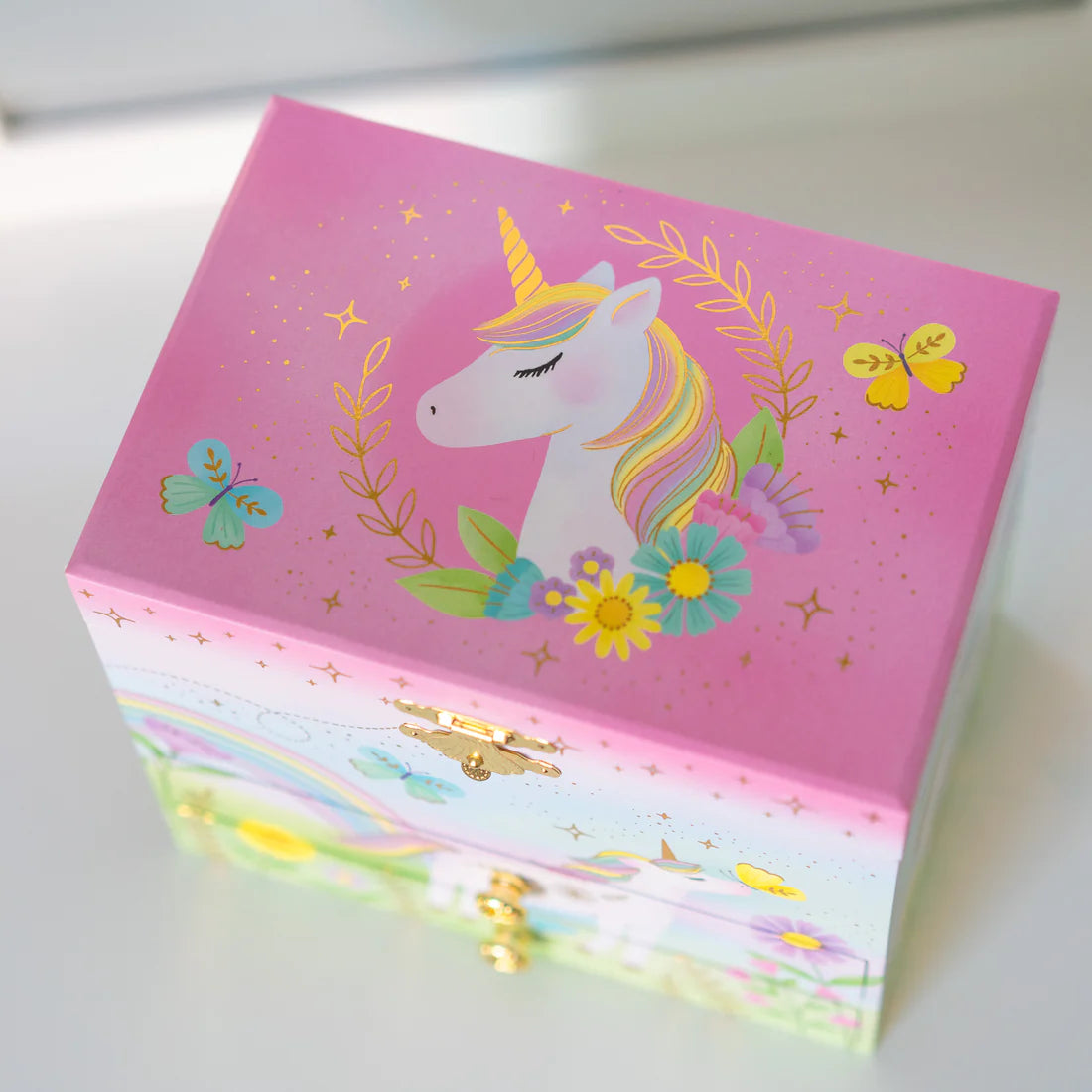 Floral Unicorn Musical Jewelry Box