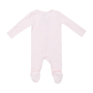 Pink Stripe Zip Footie