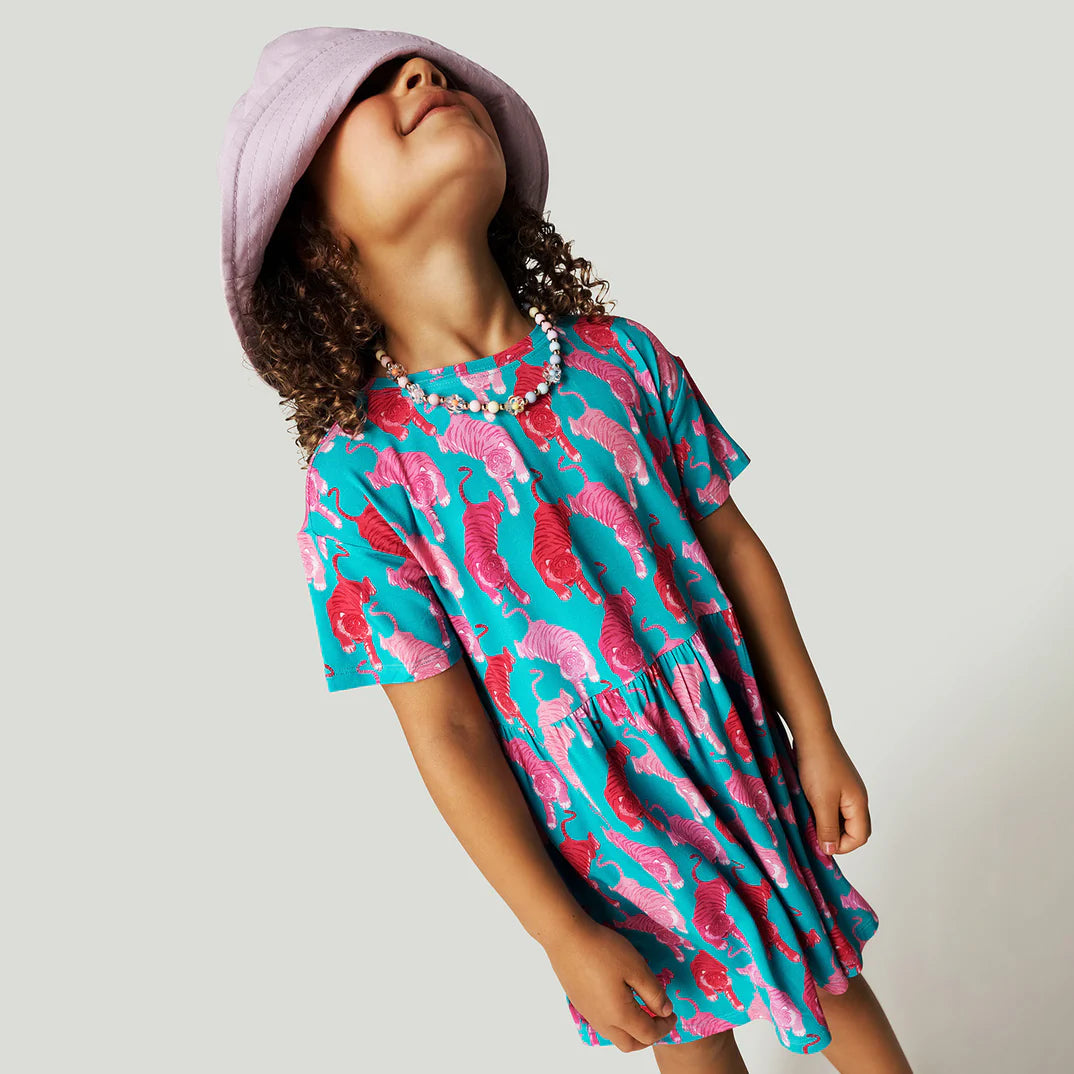 Le Tigre Teal Flounce Dress