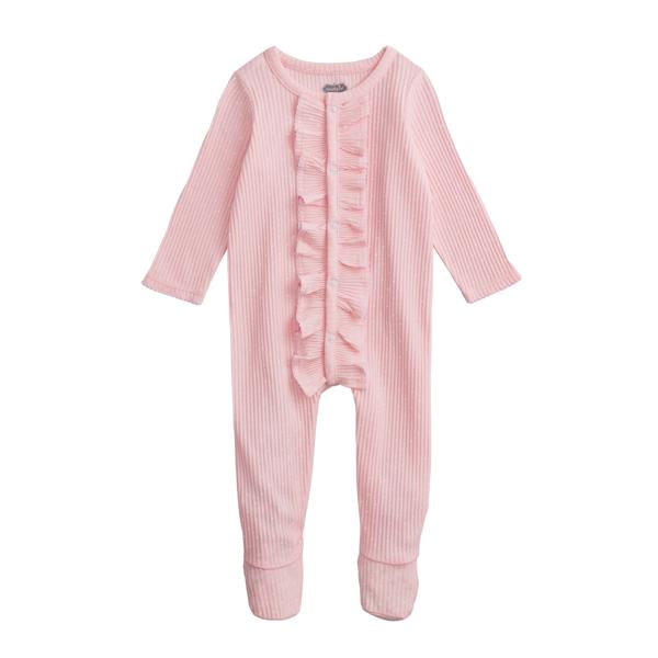 Ribbed Pink Baby Sleeper