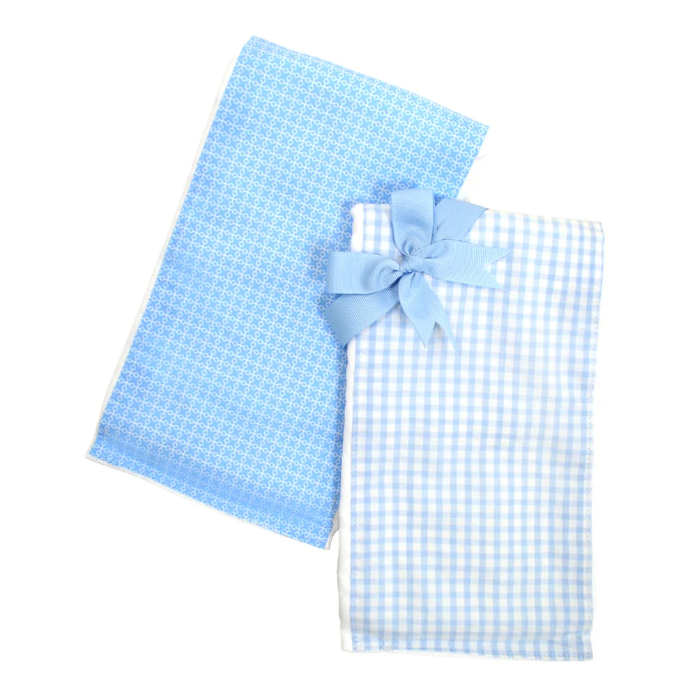 Blue Set 2 Fabric Burp Cloths