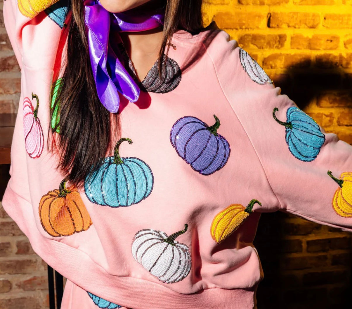 Light Pink Multi Pumpkin Sweatshirt