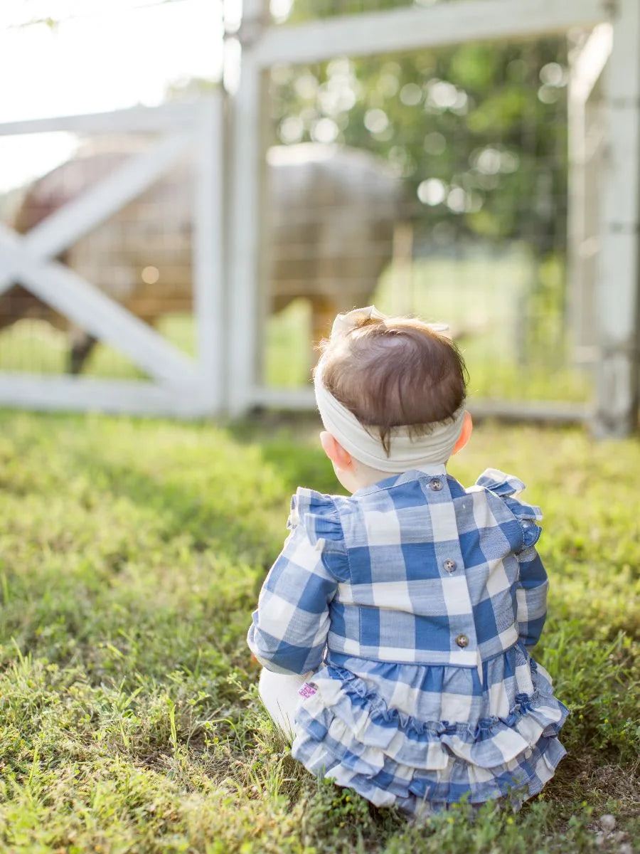 COUNTRYSIDE BLUE PLAID ROMPER