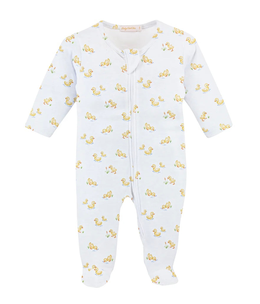 Baby Duckies Printed Zipper Footie