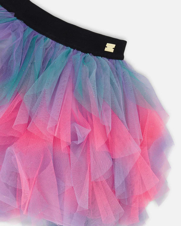 Multicolor Mesh Skirt