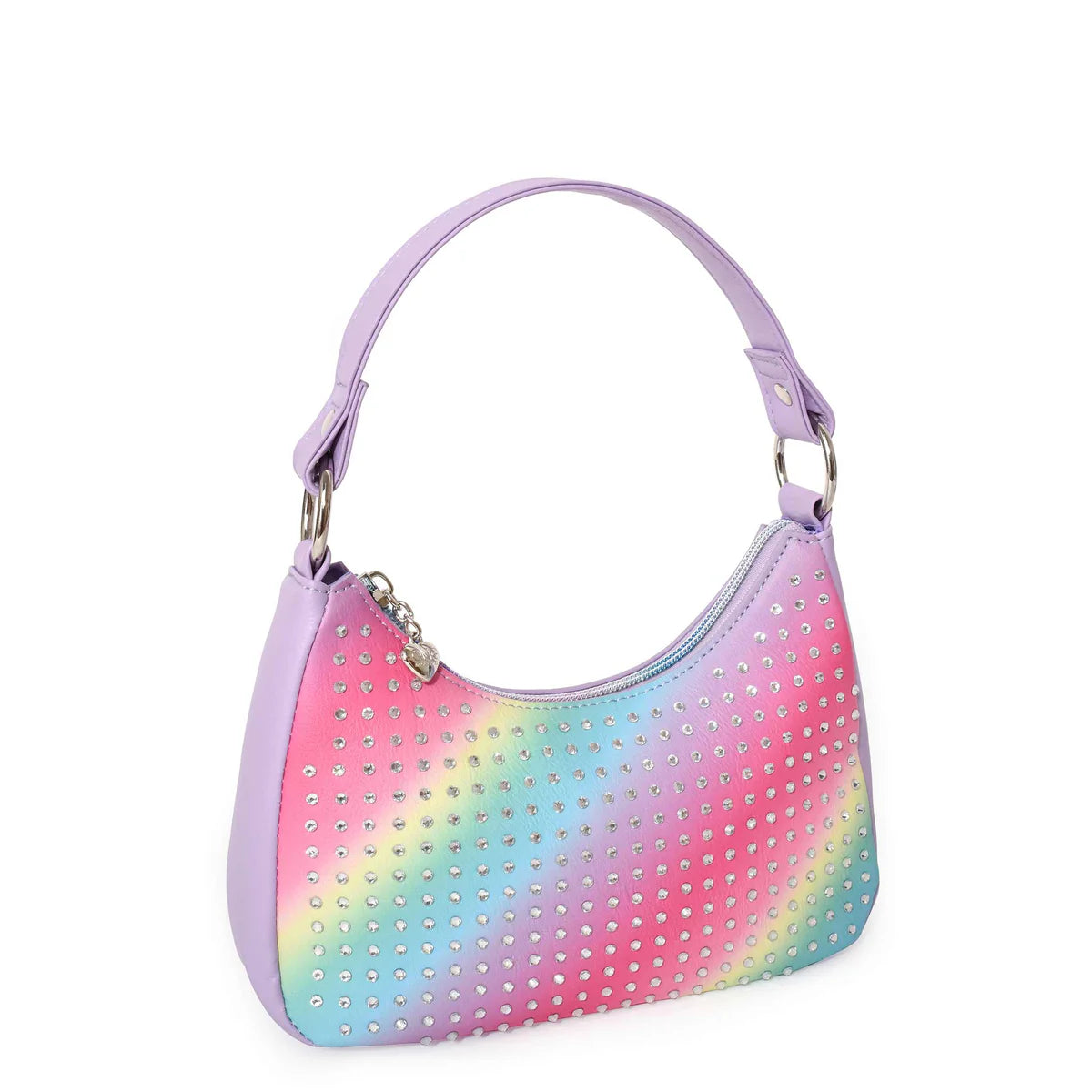 Ombre Rhinestone Mini Crescent Bag