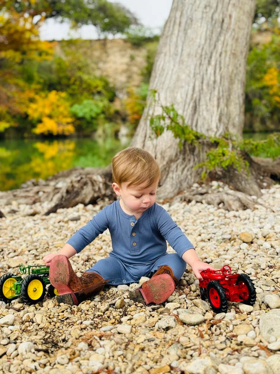 Blue Mason Ribbed Romper