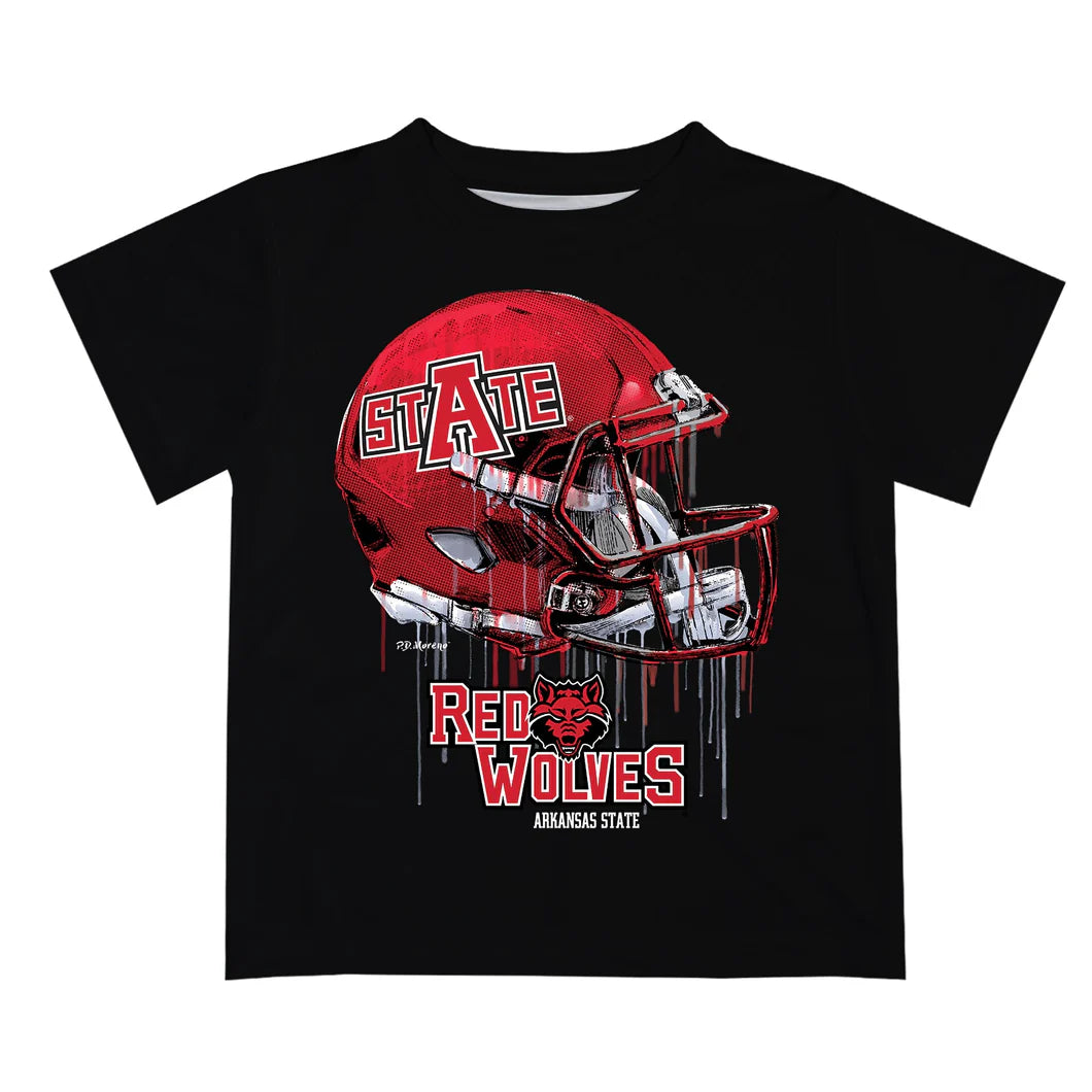 Arkansas State Red Wolves Original Dripping Football Helmet T-Shirt